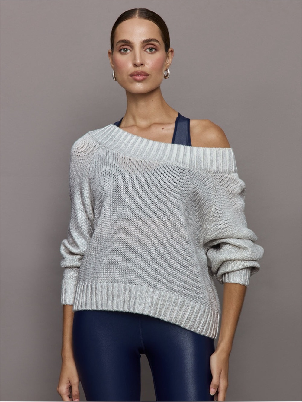 Carbon38 Metallic Slouchy Sweater